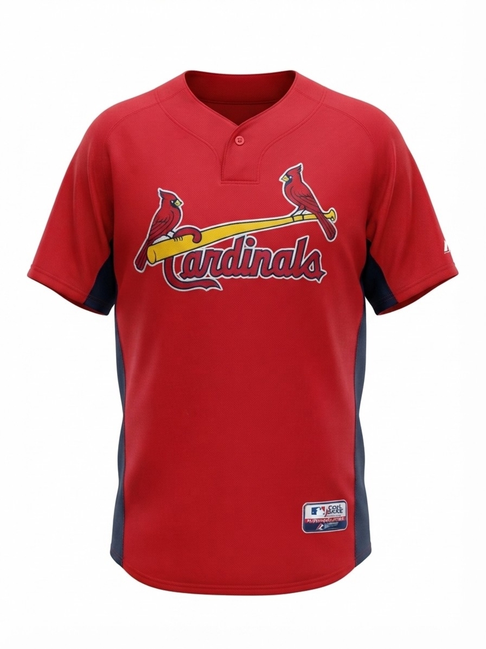 Majestic Red Cardinals Youth Baseball Jersey with Navy Panels